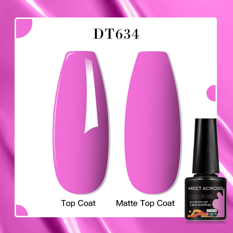 MEET ACROSS 7ml Red Blue Green Metallic Gel Nail Polish Super Bright Mirror Effect Semi Permanent LED UV Gel Nail Art Varnish