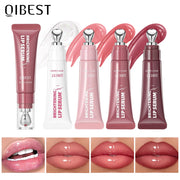 QIBEST Mirror Pearl Watery Crystal Jelly Lipgloss Lasting Moisturizing Lipstick Shine Glitter Lip Glaze Non Stick Cup Lip Makeup