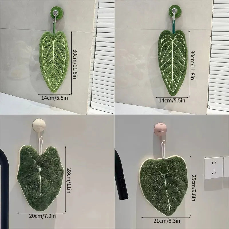 Leaf Hand Towel Bathroom Accessories Absorbent Kitchen Towel Soft Towel Hanging Towels Handkerchief Towels Home Wash Hand Towels