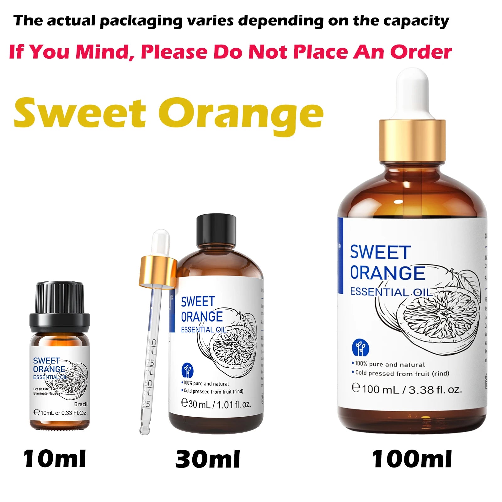 HIQILI 10/30/100ml Single Essential Oil, Lavender/Vanilla/Rose/Basil, Home Fragrance/Diffuser / Humidifier，100% Pure & Natural