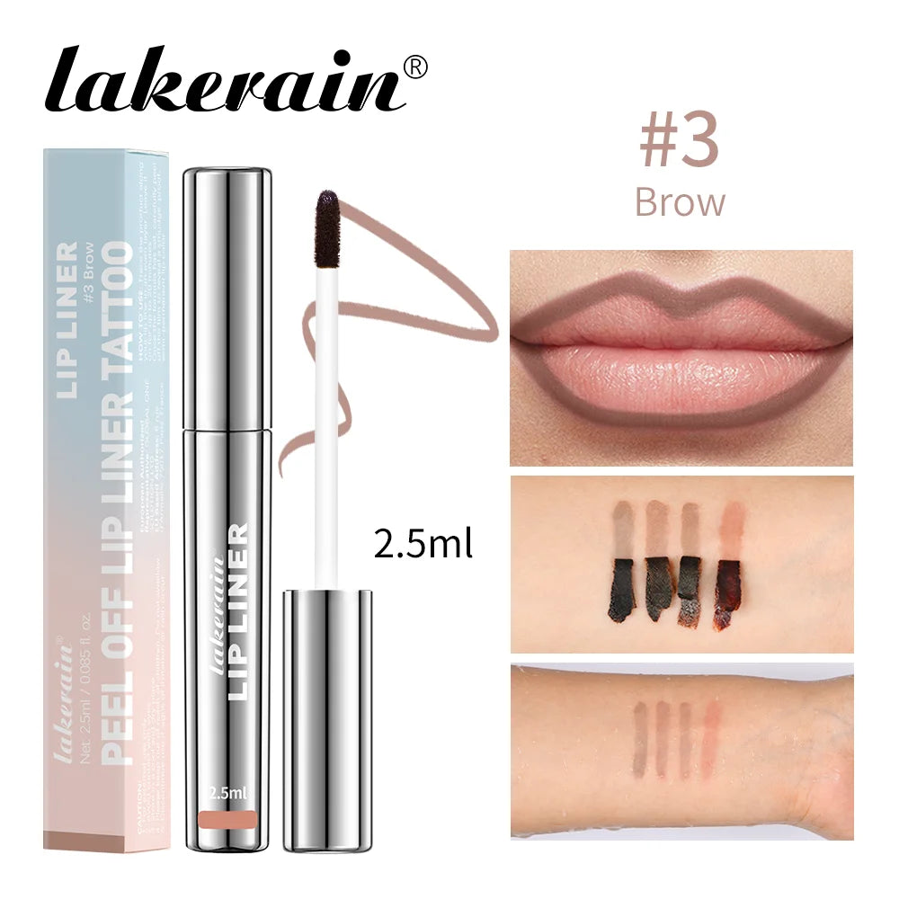 Highly Pigmented Lip Liner Tattoo Matte Peel Off Enhance Lip Liner Lasting Lip Stain Waterproof 4Colors Transfer-proof Lipstic