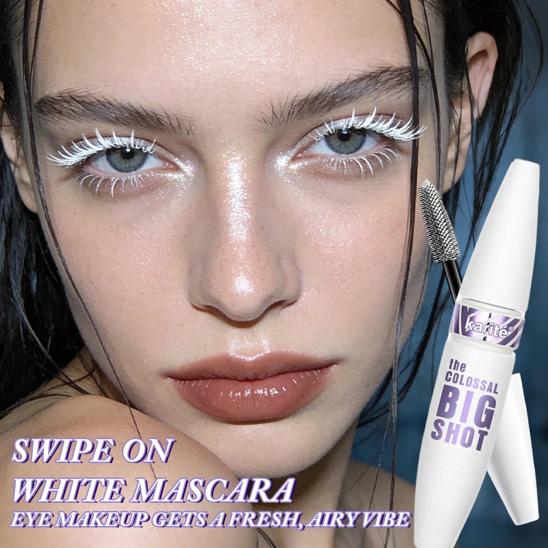 White Mascara Primer Waterproof Anti-Smudge Eyelash Base Cream Thicken Lengthening White Mascara Cosmetic Eye Makeup Tool