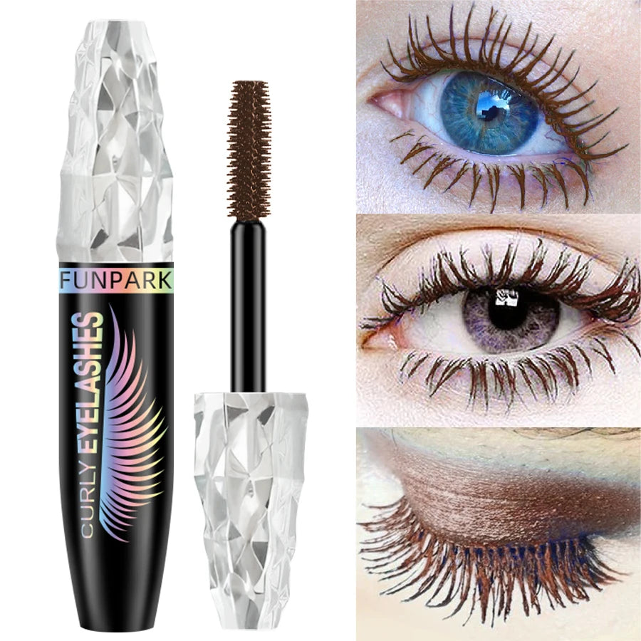 5D Mascara with Big Eyes Waterproof Thickening Lengthening Curling Liquid Fiber Mascara Eyelash Extension Makeup Gifts for Women