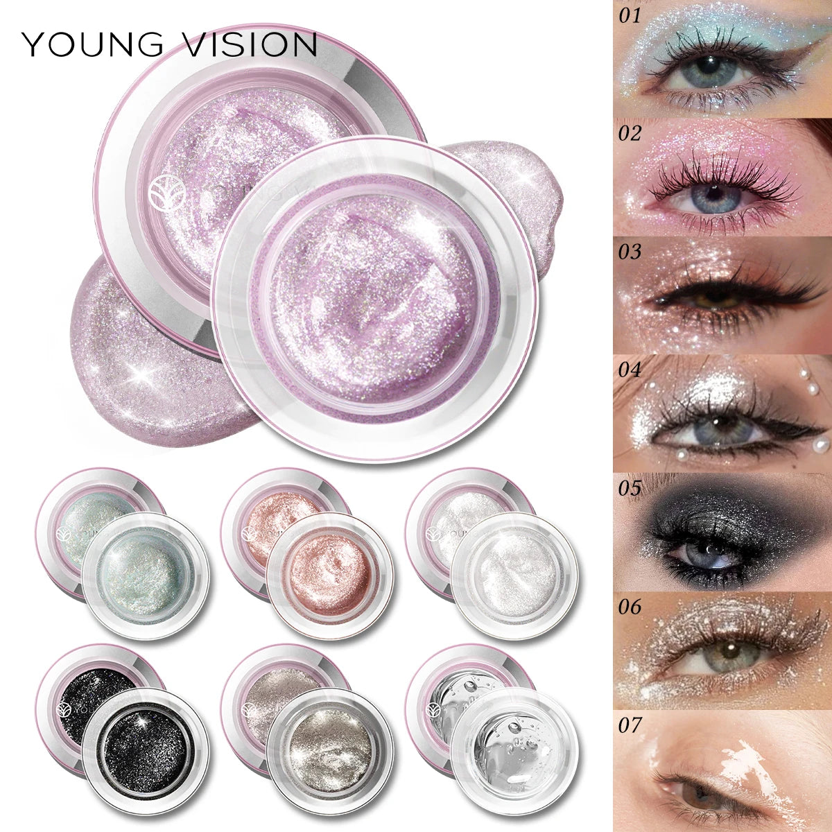 1pcs highlighter liquid eye shadow, waterproof, non-greasy, long-lasting highlight & smoky eye shadow with makeup brush,