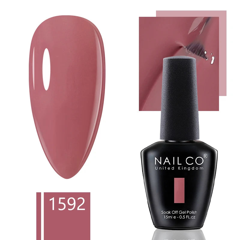 NAILCO 15ml Dark Gel Nail Polish Semi-permanent Varnish Hybrid UV Nails Art Glitter Colors Gel Polish Manicure Enamels For Nails