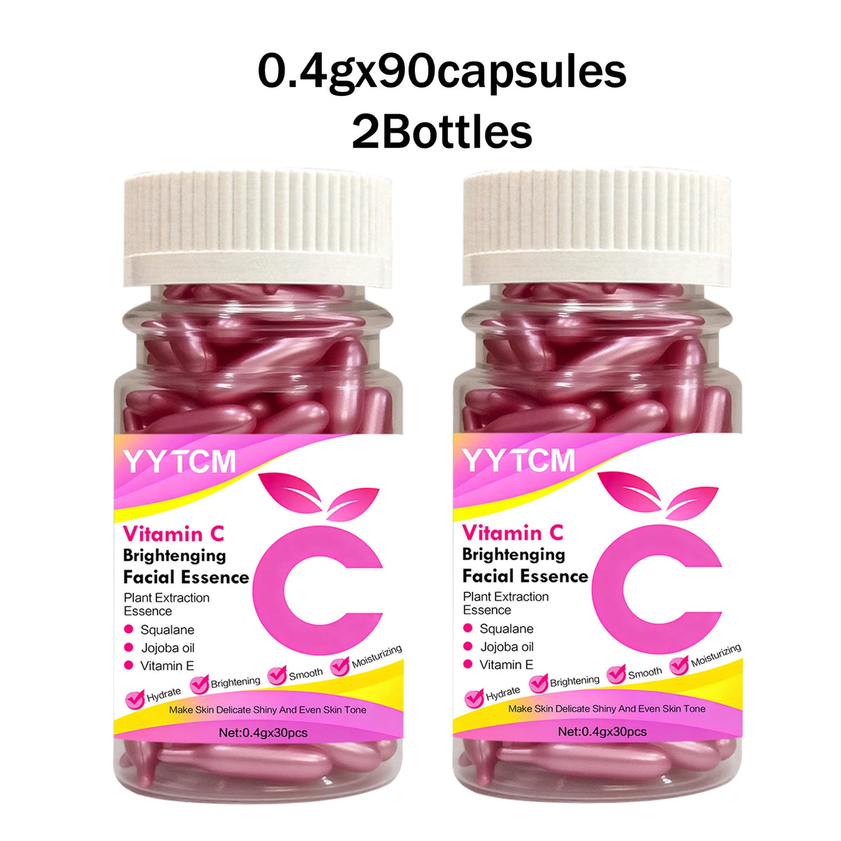 Vitamin C Moisturizing Capsule Serum – 30 Capsules with Squalane, Vitamin E, Magnolia & Jojoba Oils for Deep Hydration, Smooth & Radiant-Looking Skin