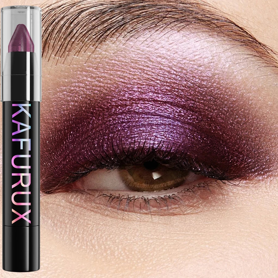 25 Colors 1PC Waterproof Eyeshadow Stick Long Lasting High Pigmented Shimmer Glitter Matte Brown Eye Shadow Korean Makeup Gifts