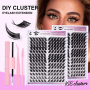 12-18mm DIY cluster Eyelash Extensions Kit Bond and Seal glue set 168row D Curl Individual Lashes for professionals makeup tools