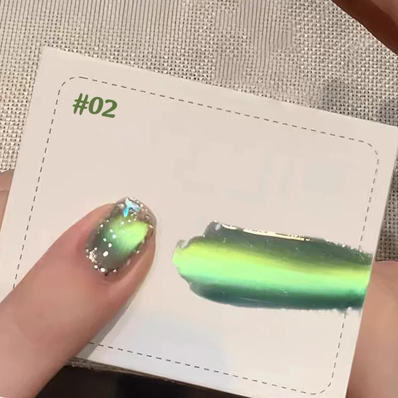 MIANEL 1-6pcs 12ML Summer Night Nail Supplies Shadow Star Sea Series Cat Eye Gel Nail Polish Nail Art Green Nails Blue Nails