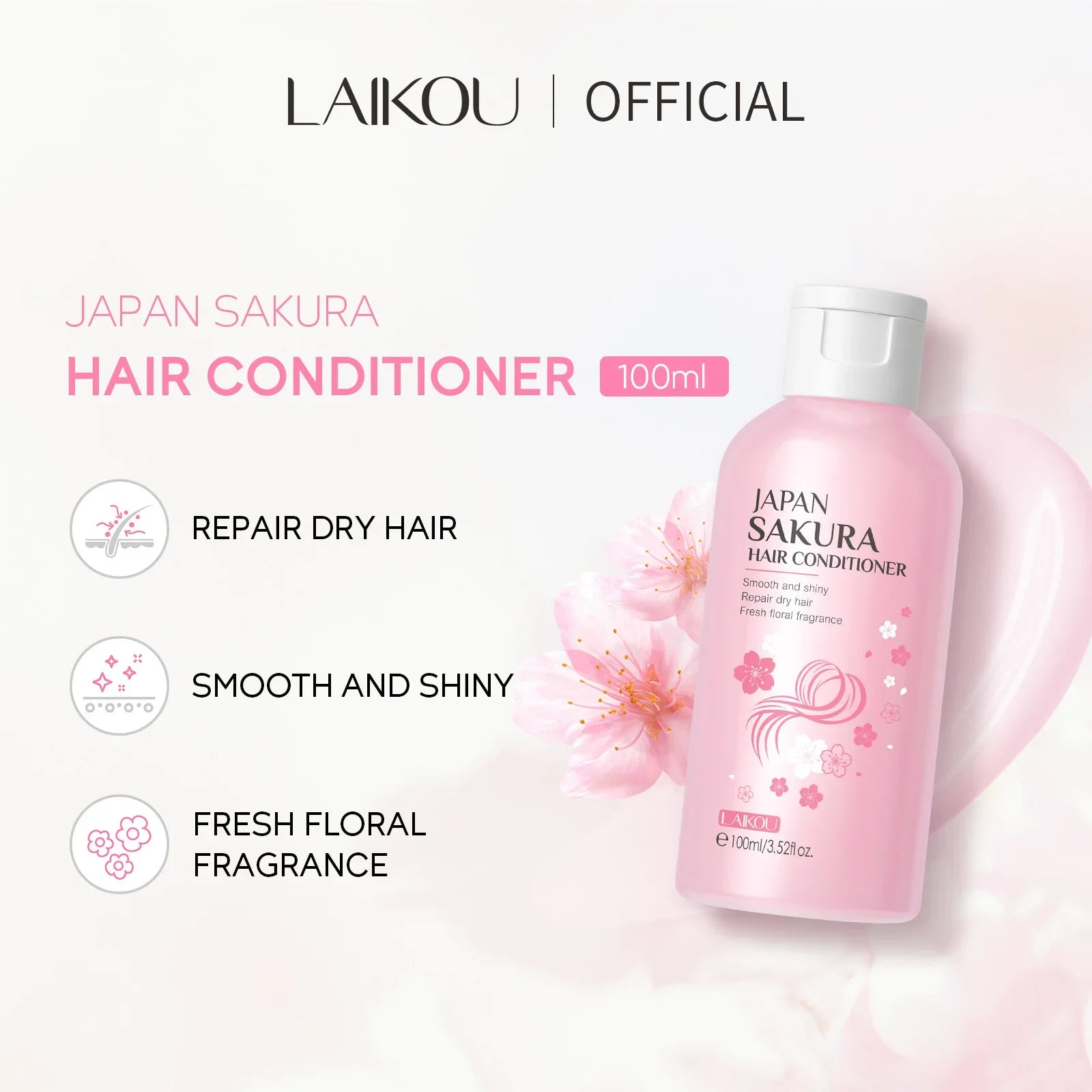 LAIKOU Japan Sakura Shampoo or Hair Conditioner Complex Oil Hair Care Repair Damaged Hair Repair Serum Oil Anti Hairs Loss