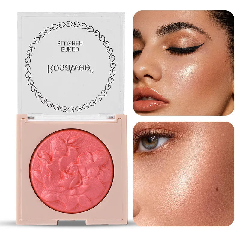 Multi-Color Glossy Blush Highlighter, Baking Process, Moisturizing and Glossy Makeup Effect, with Pearlescent Brightening Effect