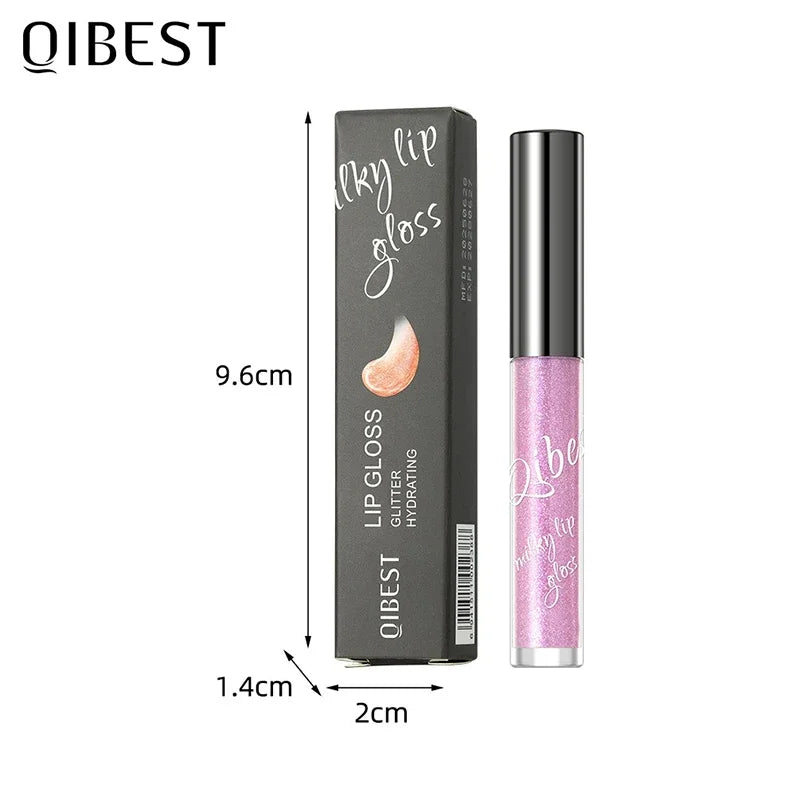 Water Light Mirror Glitter Lip Gloss Long Lasting Moisturizing Pearlescent Fine Sparkling Jelly Lip Tint Lips Makeup Cosmetics