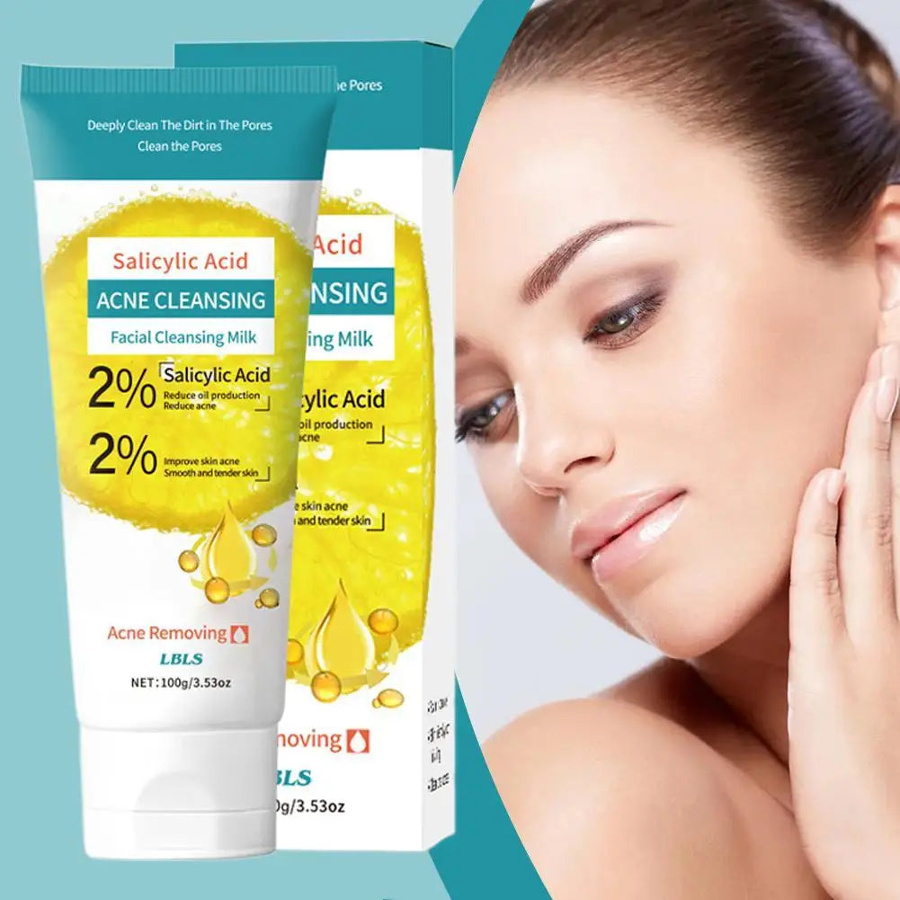Salicylic Acid Acne Removing Facial Cleanser Moisturizing Refreshing & Oil-Controlling Face Wash Foam Face Cleanser Skin Care