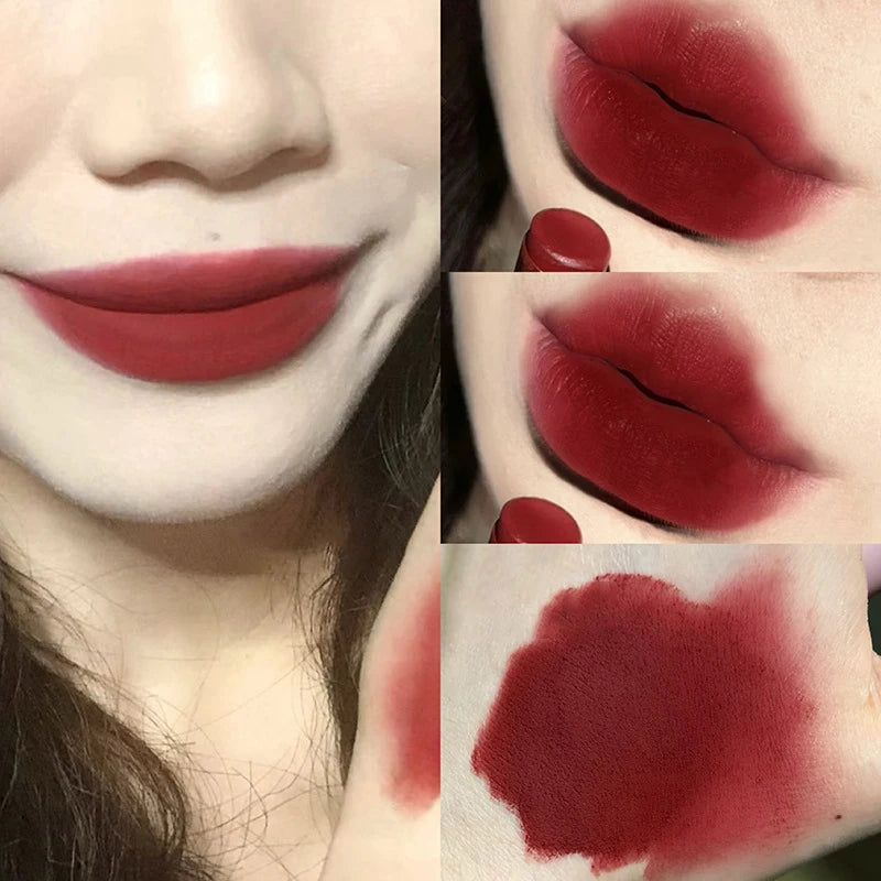 Waterproof Velvet Lipstick Easy To Wear Long-lasting Lipstick Matte Nude Coffee Lip Glaze Non-stick Cup Makeup Lip Tint Cosmetic
