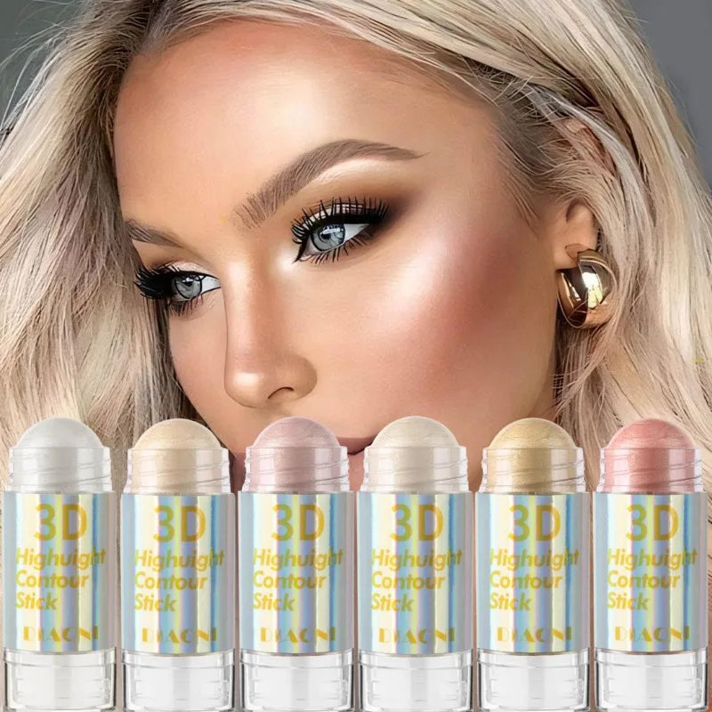 6 Colors 3D Face Contour & Bronzer Stick Palette – Smooth Cream Formula for Sculpted Definition, Natural Warm Glow & Flawless Blendable Finish
