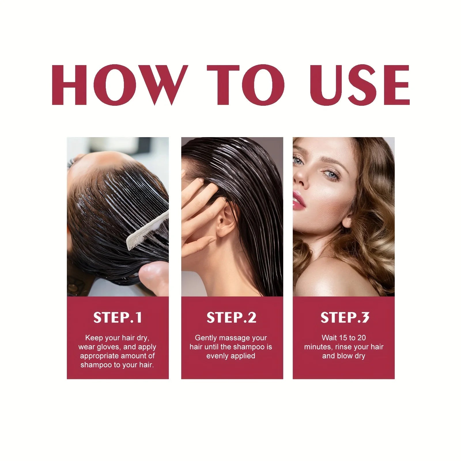 Silvery Gray Hair Dye Shampoo Natural Color Fast Coloring Long-Lasting Toning Moisture Lock for Voluminous Curls Without Damage