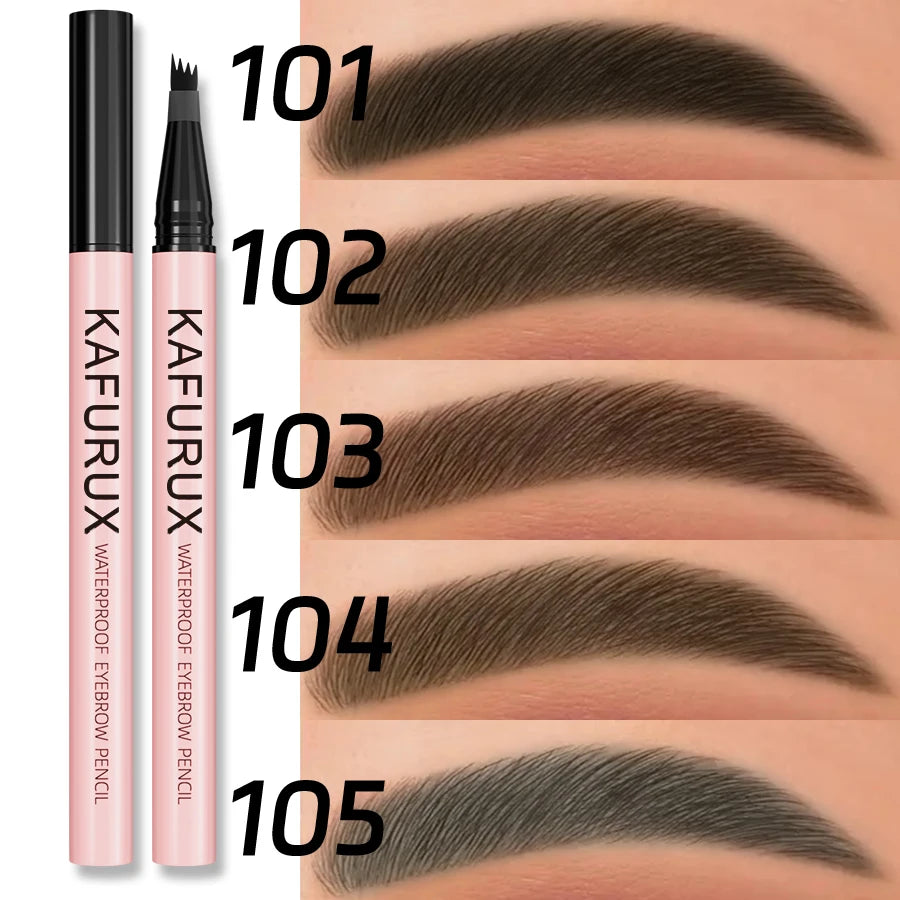 6 Colors 1PC Brown Eyebrow Pen Waterproof 4 Split Tip Black Eyebrows Pencil Liquid Eye Brow Makeup Lasting Cosmetic for Gifts