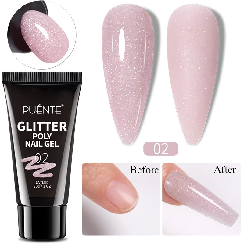 PUENTE 5ml Flower Fairy Gel Nail Polish Pink Blue Purple Natural Dried Flowers Gel For Nail Art Soak Off UV Varnish For Manicure