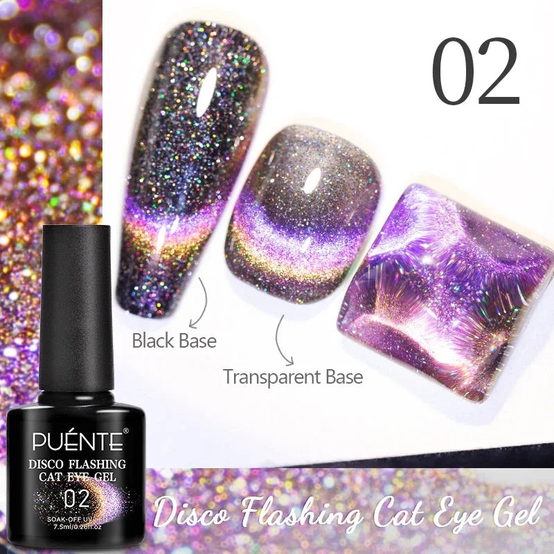 7.5ML Green Crystal Cat Magnetic Gel Nail Polish Shiny Green Glitter Cat Eye Gel For Manicure Soak Off UV Nail Art Varnish