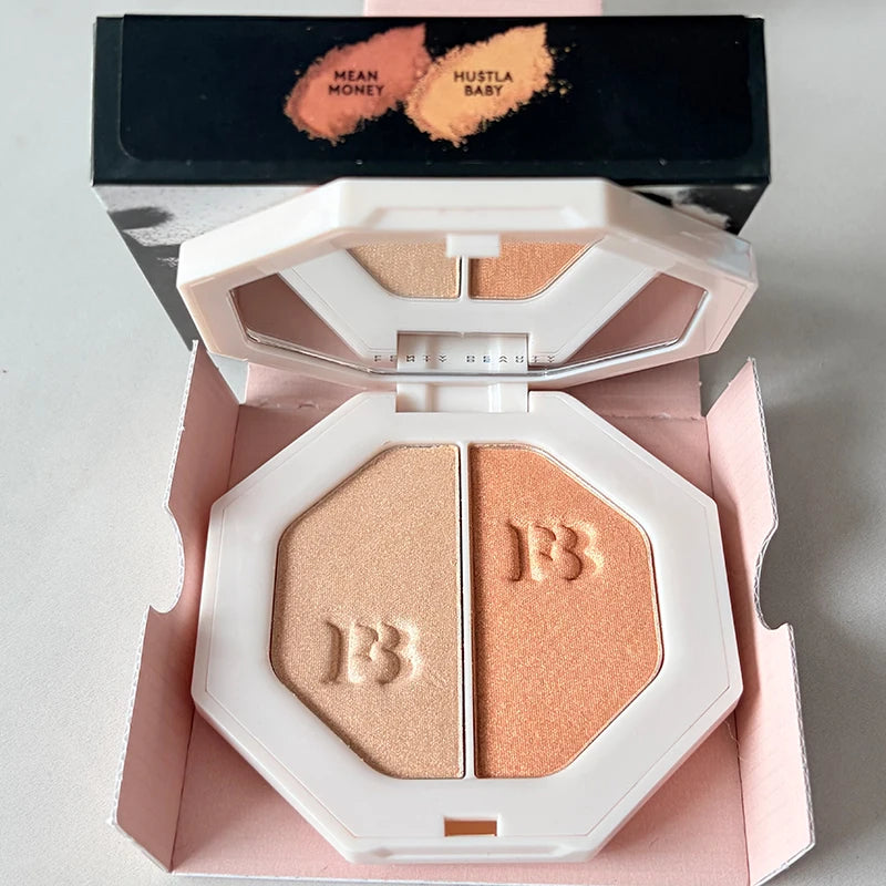 Fenty Beauty Powder Highlighter Contour Palette Long-lasting Shimmer Easy to Blend for All Skin Tones Natural Face Cosmetics