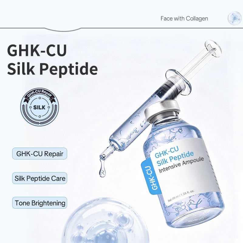 GHK-Cu Blue Copper Silk Peptide Ampoule Serum Moisturizing Firm Revitalize Boost Skin Elasticity Repair Skin Barrier