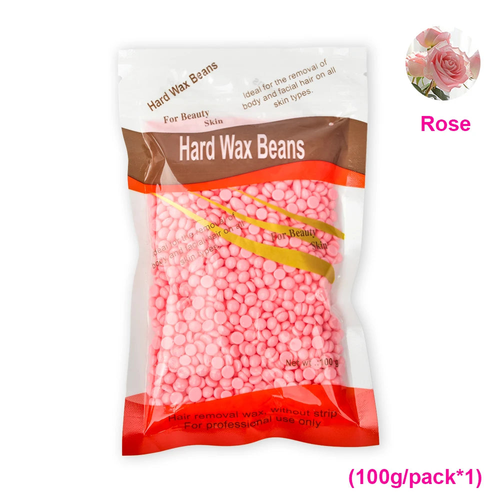 100g-400g hard wax beans Solid Hair Remover No Strip Depilatory Hot Film Wax Bead Hair Wax Heater Removal for Full Body