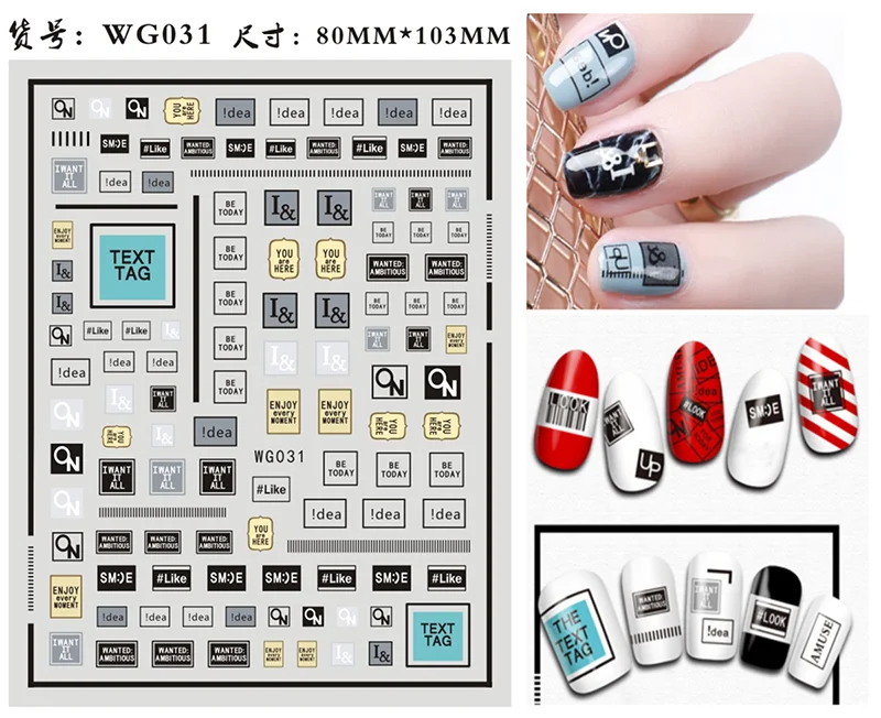New Roman 26 English Alphabet Number 3D Self-adhesive Nail Art Decal Sticker Word Small Letter Nail Tattoos Decal Stickers