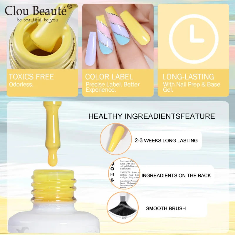 Clou Beaute Semi-transparent Jelly Color UV Gel Manicure Gel Nail Nail Supplies For Professionals Semi-permanent Varnish 15ml