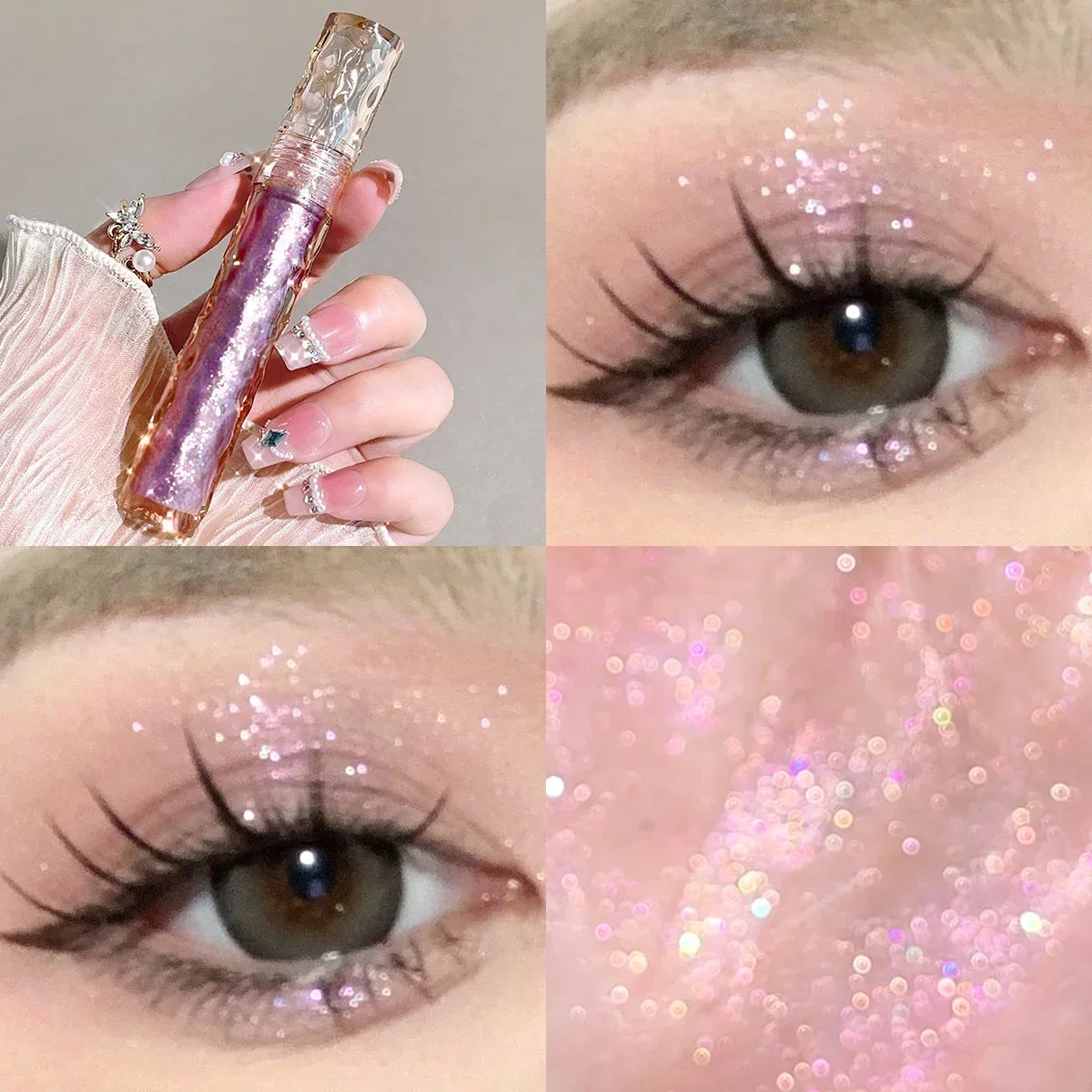 HISYI Colorful Star Flash Eyeshadow Pearlescent Sequins Brighten the Eye Silkworm Monochrome Eyeshadow Liquid High Gloss Makeup