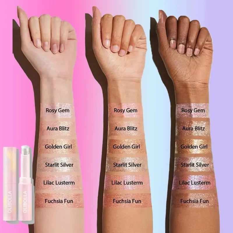 Watery Jelly Eyeshadow Stick Multi-Color Pearlescent Glitter High-gloss Eyeshadow Crystal Fine Shiny Eyeshadow Highlighter Stick