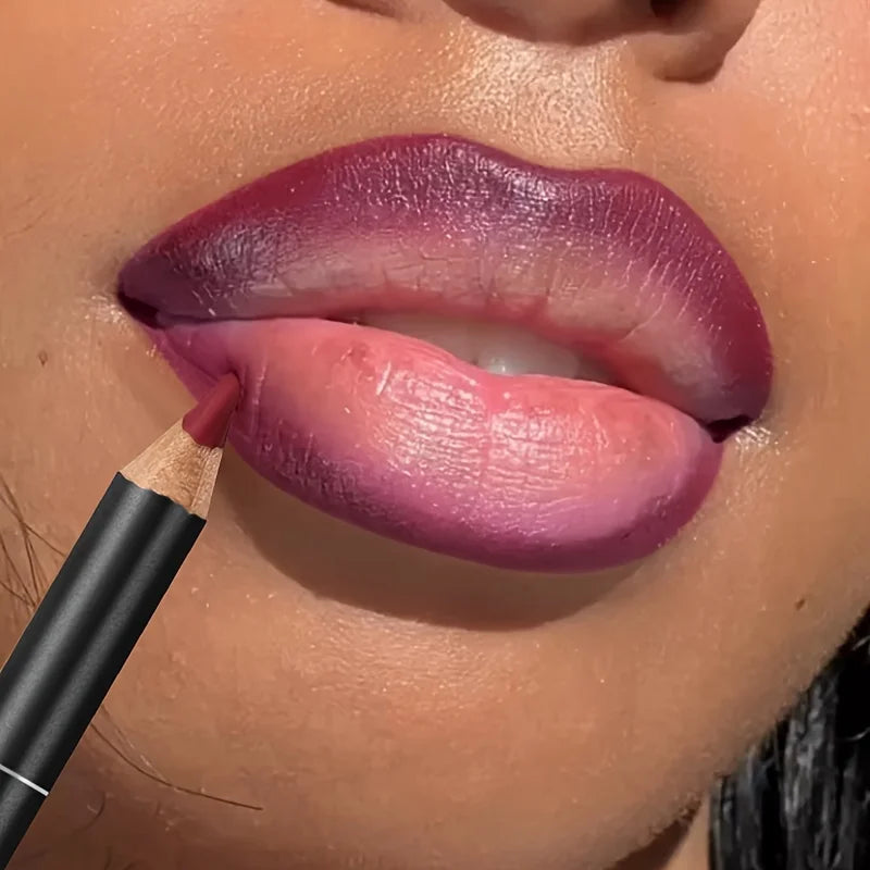 Matte Lip Liner Pencil, Waterproof Long Lasting Non-Fading Smooth Velvet Lip Liner for Outline and Filling, Lip Makeup Tool