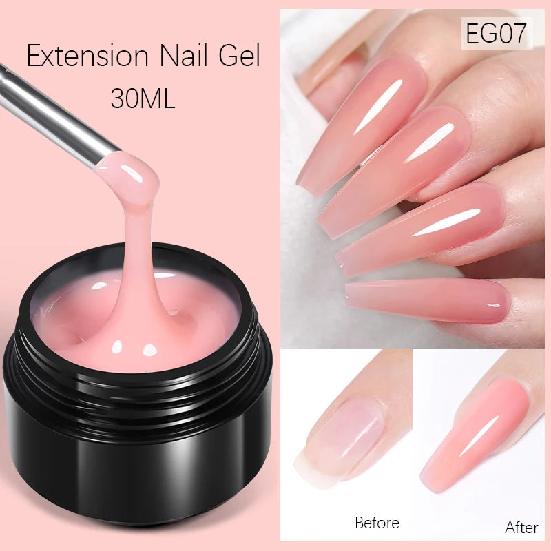 BORN PRETTY 30ml Nail Extension Gel Glitter Soak Off Nail Acrylic Crystal Building UV Gel for Nails Quick Extension Manicure