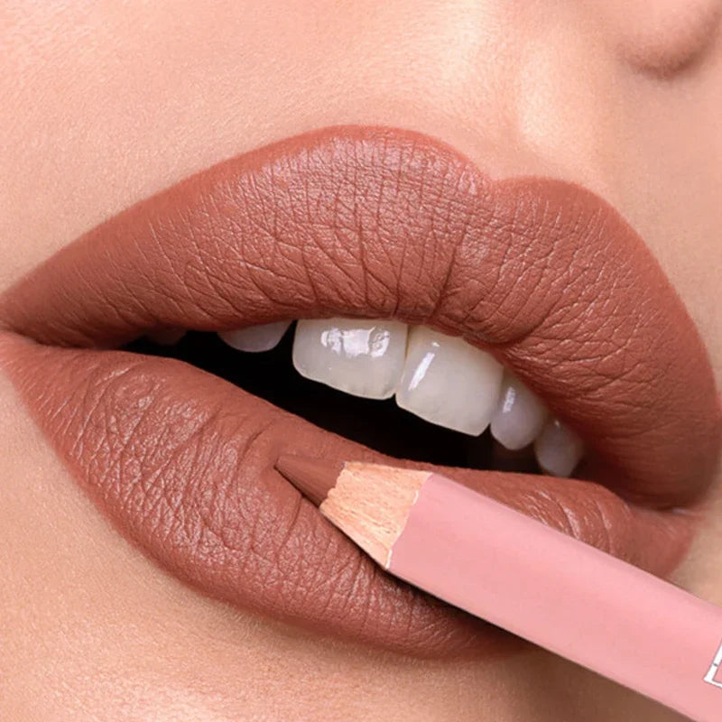 Nude Matte Lipstick Pencil Lipliner 12 Colors Waterproof Lip Liner Outline Lips Contour Makeup Matte Red Lipsticks Pen Cosmetics