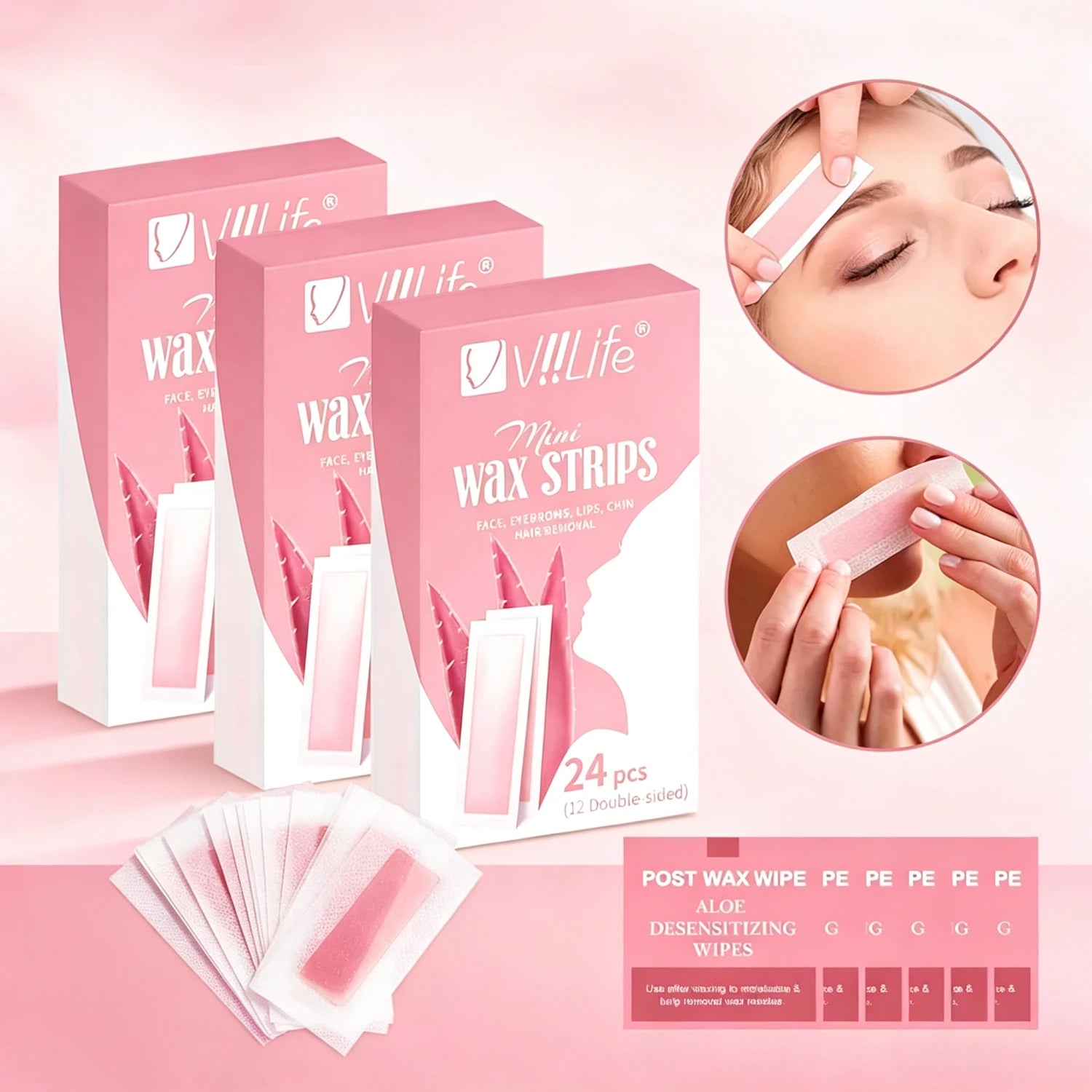 Painless Fast Hair Removal Wax Strips Waxing Wipe Sticker Professional Facial Body Leg Lip Hairs Remove Wax Paper Women Men Use