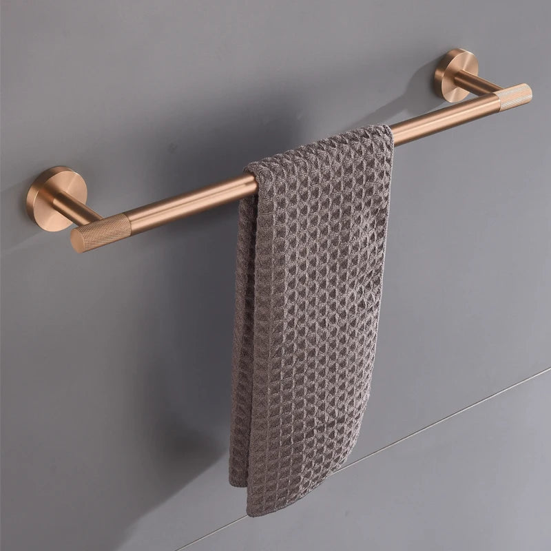 Brushed Rose Gold Accessories Set Toilet Brush Holder Toilet Paper Holder Towel Bar Rail Rack Hanger Hook Soap Dish Hardware