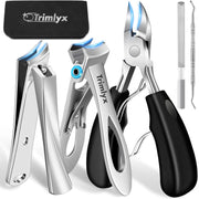 5PCS Heavy Duty Toenail Clippers Kit for Thick Toenails Toe Ingrown Nail Clippers for Seniors Men Large Slanted Nail Clipper Set
