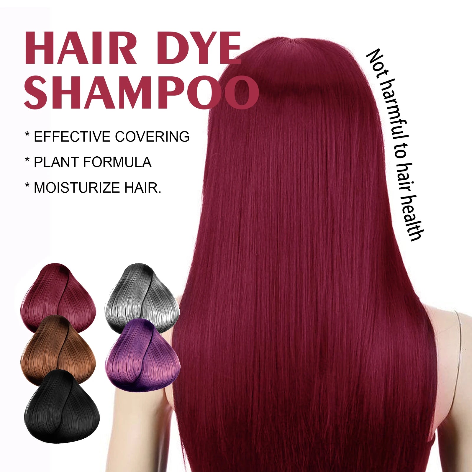 5Colors Hair Dyeing Shampoo 3in1 Rapid Hair Dyeing Repair Dry Cleaning Nourishing Hair Roots Restoration Coloring Black Shampoo