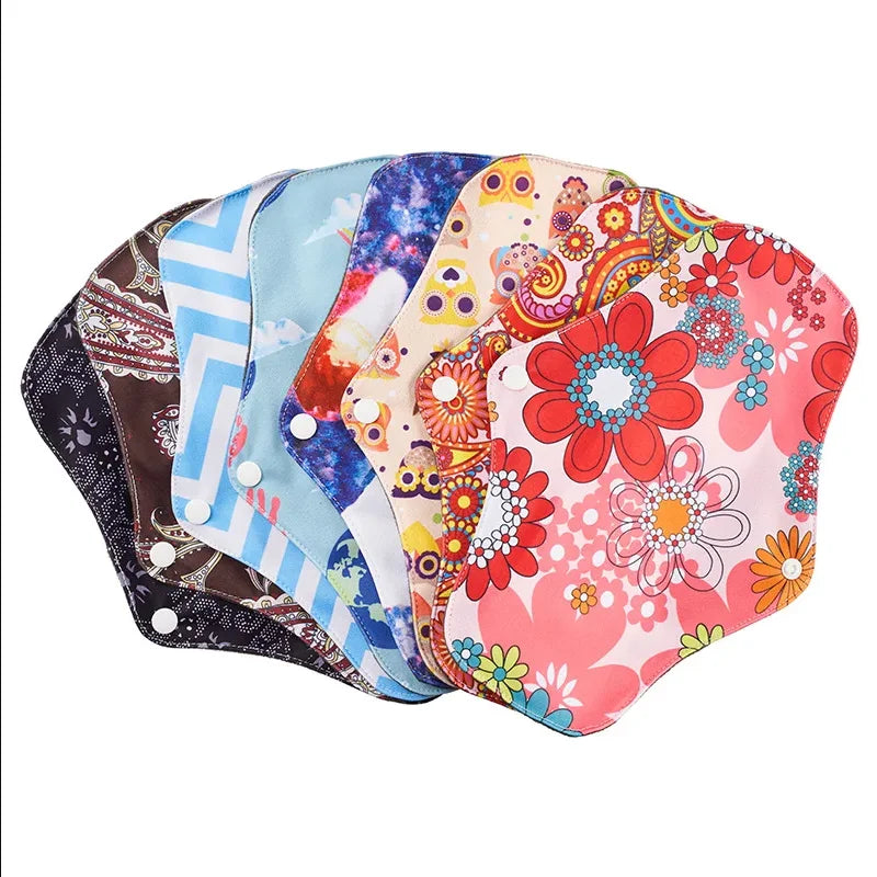 3 - 5 pcs Reusable Menstrual Pads Heavy Flow Women Menstrual Period Washable Sanitary Napkin Organic Bamboo Charcoal Cloth Pads