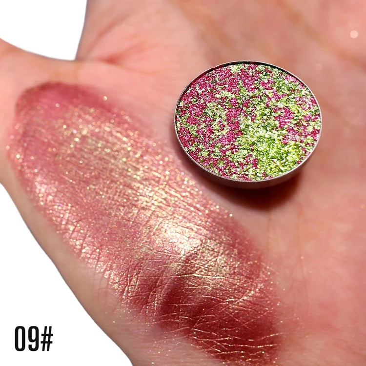 Weaving Chameleon Eyeshadow  Matte Powder Metallic Highgloss Glitter Highlight Longlasting Combined by Self Gift Disk