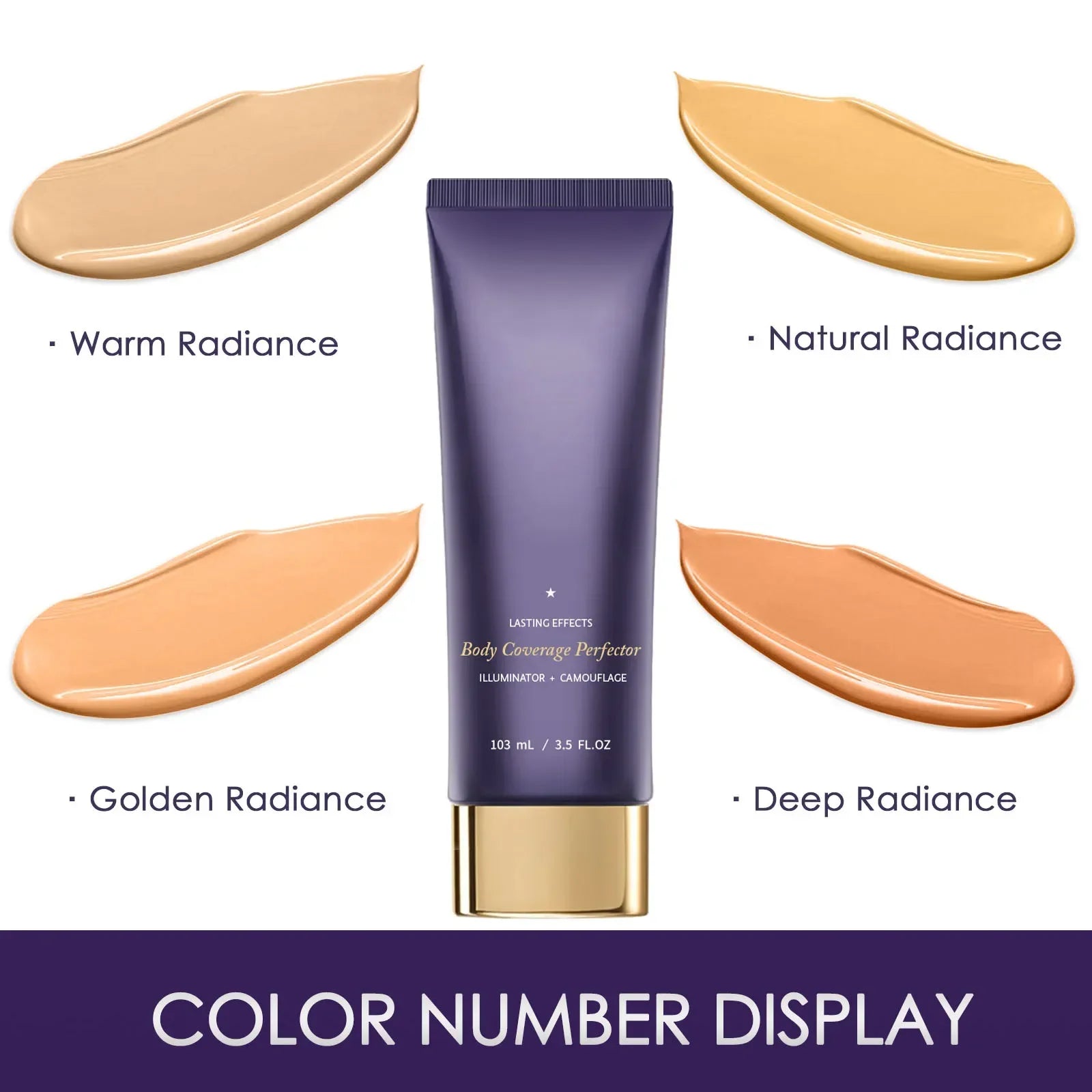 Waterproof Body Foundation 103ml - Neutral/Warm/Deep/Golden Shades. Full Coverage Dark Spot Concealer for Face, Arms & Legs.