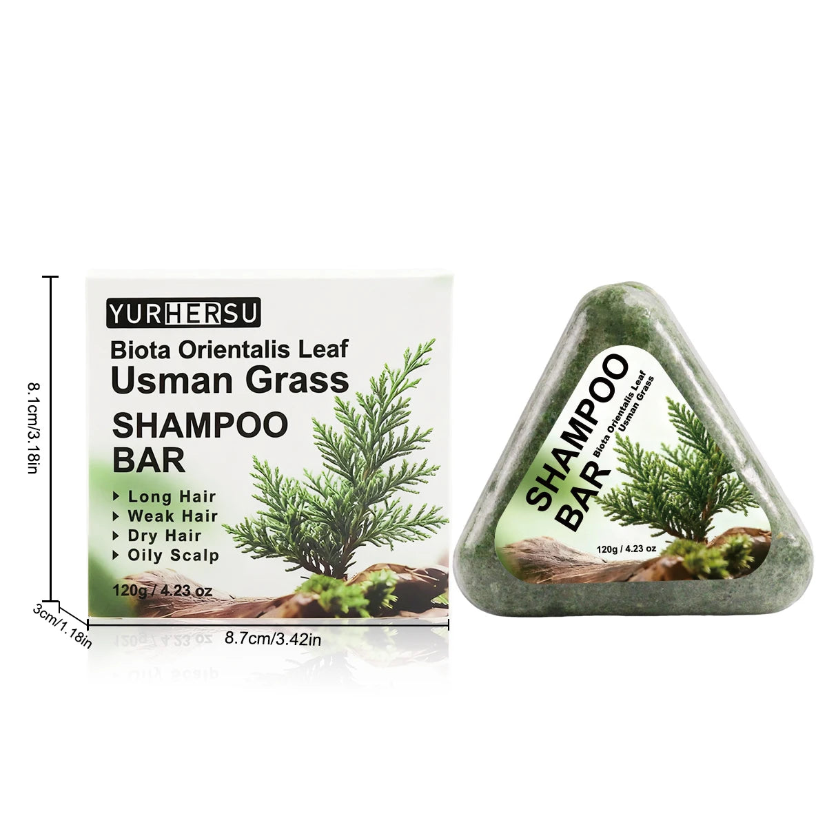 Usman grass Smooth Triangle Shampoo Bar, Deeply Moisturizing Herbal Soap, Deeply Cleanses and Removes Odors, Smooths Frizz