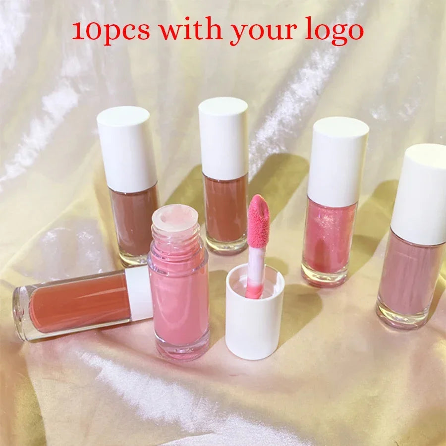 Private Label Lipgloss Plumper Custom Bulk 27 Colors Cute Chunky Pier Tube Moisturizer 7ml Moisturizing Non-fading Glossy Glaze