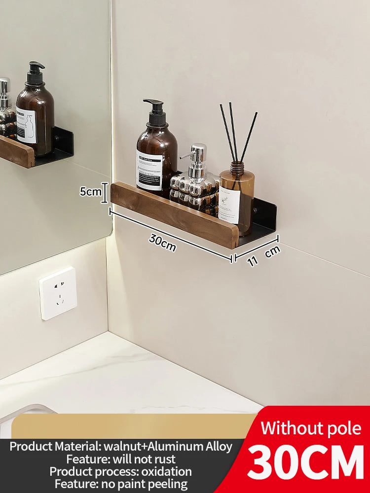 Wood Aluminum Waterproof for Bathroom Shelf Shelves Shampoo Makeup Storage Holder Accessories Kitchen Sorage Bath Accessories