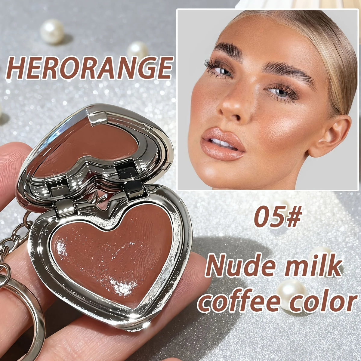 Heart Pendant Blush Cream Waterproof Long Lasting Smooth Texture Natural Makeup Holiday Gift