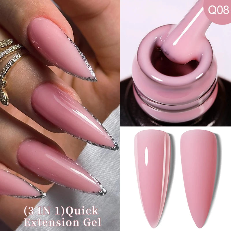 LILYCUTE 7ML Jelly Nude Pink Quick Extension Gel Nail Polish Transparent  Finger Prolong Long Lasting Construction Gel Varnish