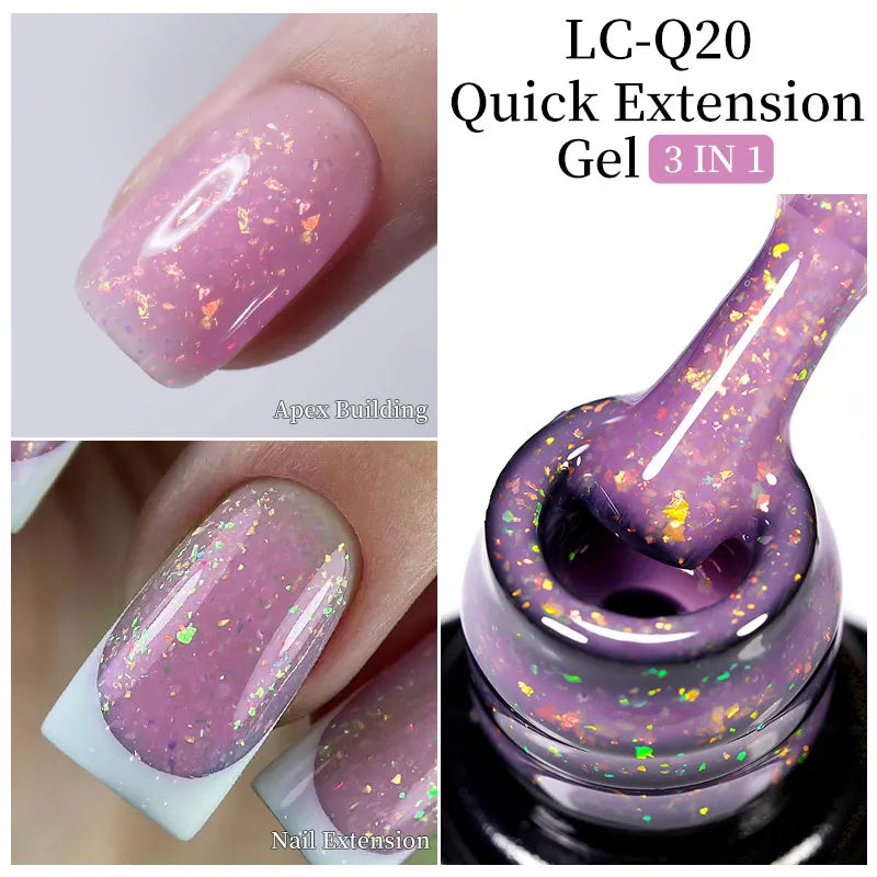 LILYCUTE 7ML Jelly Nude Pink Quick Extension Gel Nail Polish Transparent  Finger Prolong Long Lasting Construction Gel Varnish