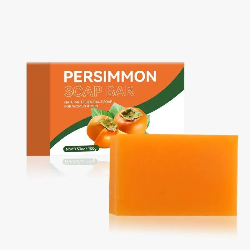 Persimmon Soap Bar for Body Odor Removal, Handmade Persimmon Green Tea Soap for Face and Body Wash, Gentle Deodorant Bath Soap