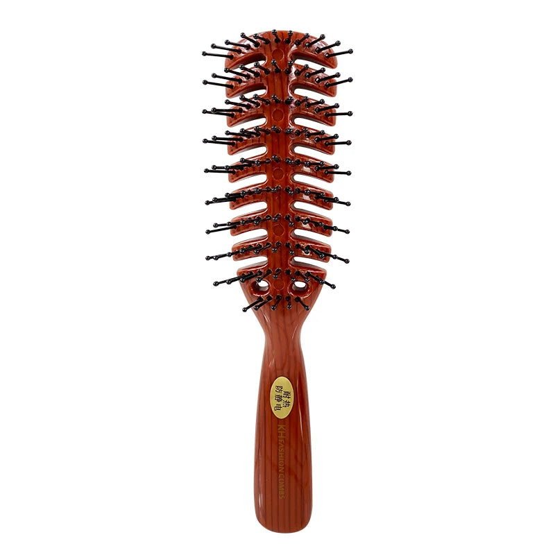 1 Piece Men Fluffy Hair Curly Brush Salon Hairdressing Combs Anti-static Massage Hair Care Ribs Comb Nine-Row Comb Styling Tools