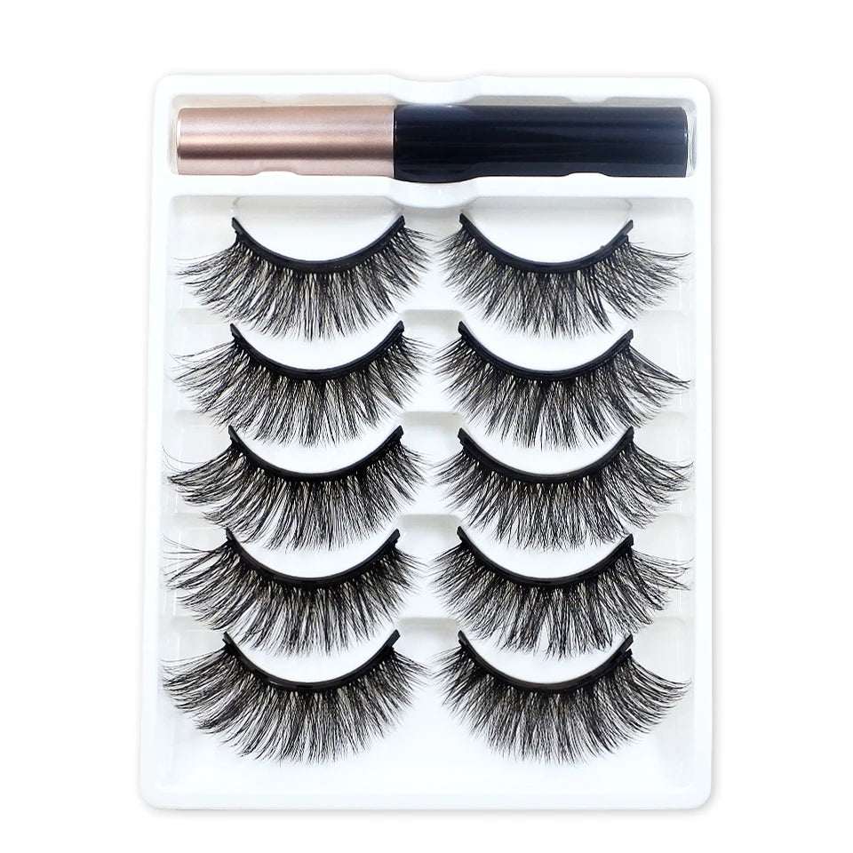 1/5 Pairs Magnetic Eyelashes Makeup False Lashes Bulk Items Wholesale Natural Magnetic Lashes Eyeliner Set