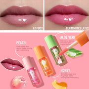 Water Light Lip Gloss Temperature Sensing Moisturizing Color Changing Lip Balm Peach Aloe Vera Brighten Repair Lips Oil Pomade